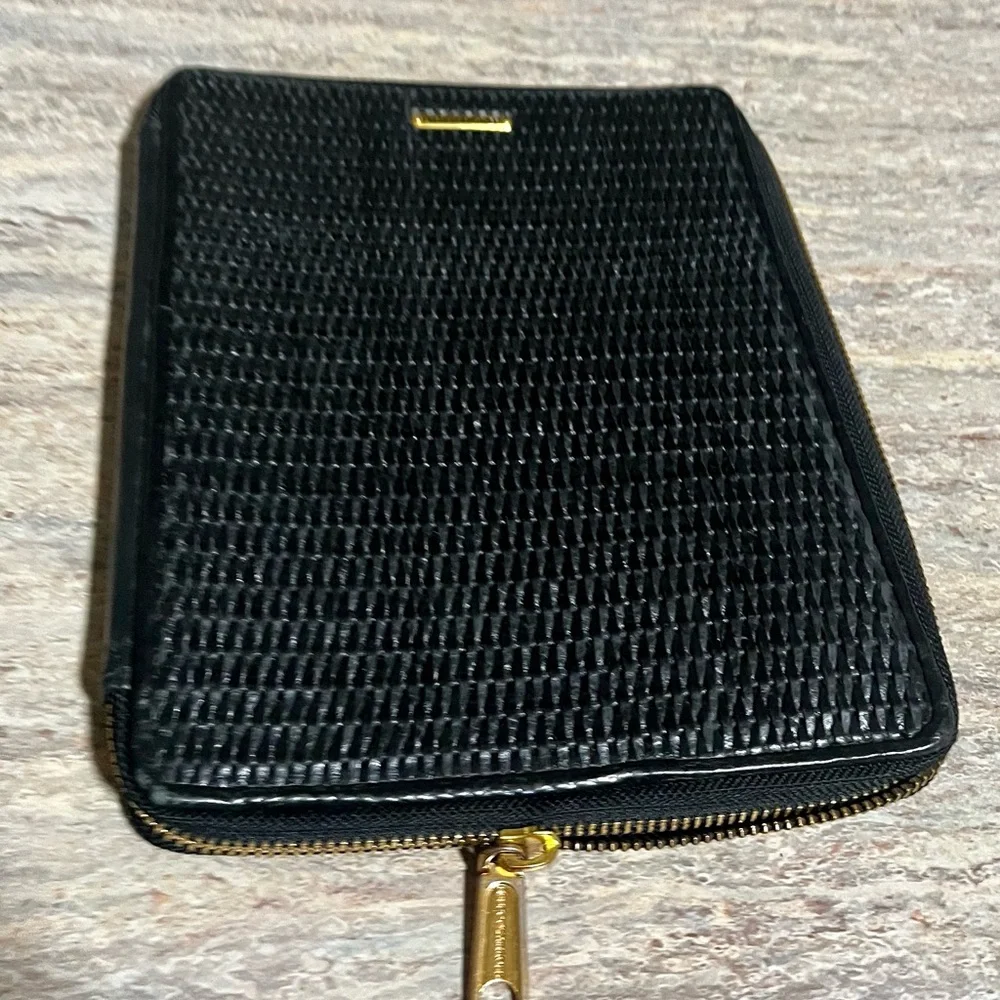 Rebecca Minkoff Black Textured zippered iPad case
